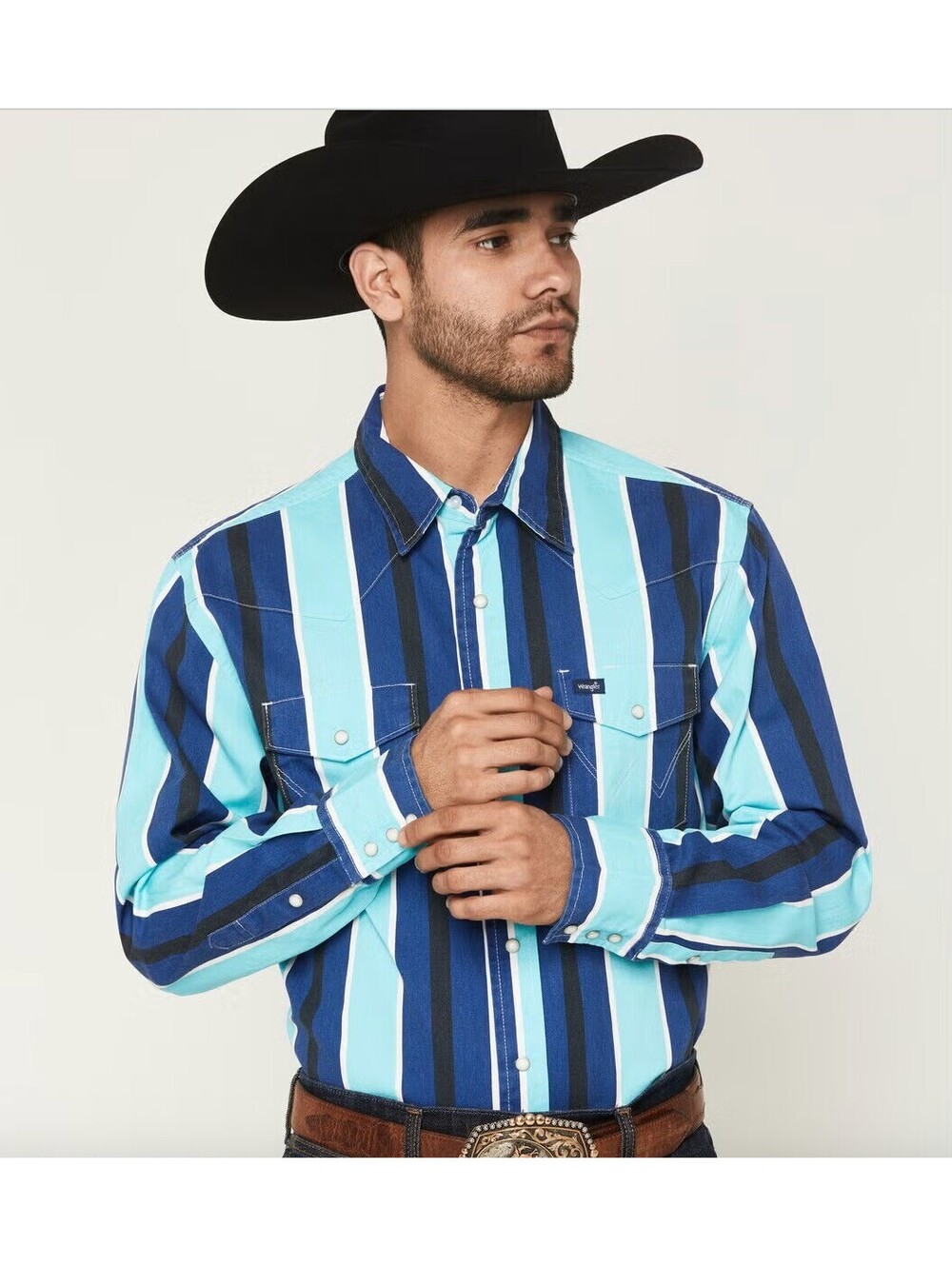 NWT Wrangler Brush Popper Long Sleeve Pearl Snap Button up long sleeve XXL